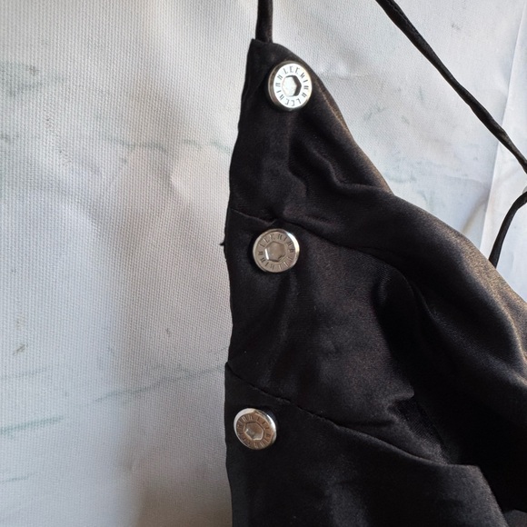 Dion Lee Rivet Detail Cowl Neck Satin Dress Black Size 2 - Picture 10 of 16